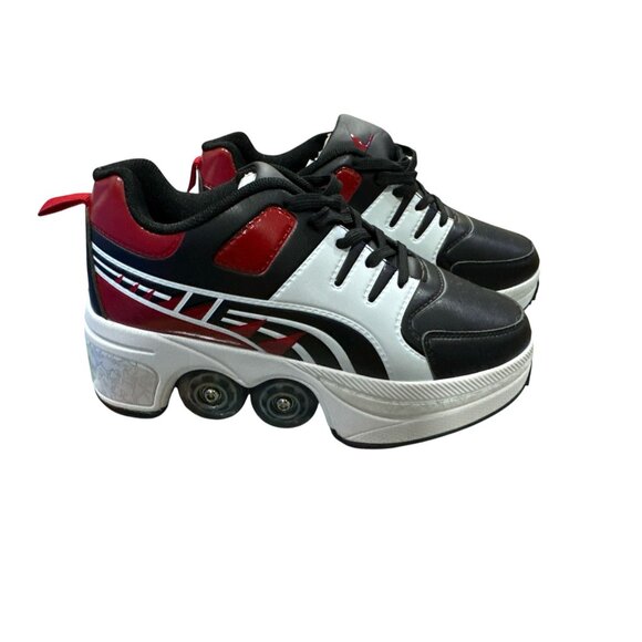 Lang Jiao Deformation Shoes Roller Blades Skate Shoes Black/Red/White (U.S. 7.5) - Picture 4 of 11